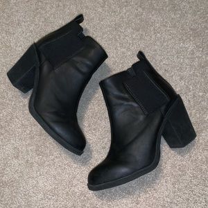 H&M Black Ankle Booties in Faux Leather